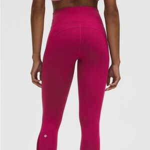 New Lululemon Leggings Size 0 Wunder Train Mesh Panel HR 25" MGTS Magenta Smoke